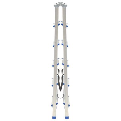vidaXL Alumiiniset kaksipuoliset tikkaat 6 askelmaa 136 cm