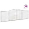 vidaXL Kaarevat kivikorit 9 kpl 400x30x120/140 cm galvanoitu rauta