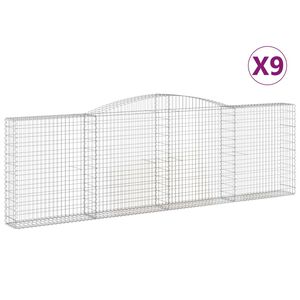 vidaXL Kaarevat kivikorit 9 kpl 400x30x120/140 cm galvanoitu rauta