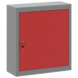 vidaXL Ty&ouml;kalukaappi hyllyll&auml; Punainen ja harmaa 50 x 20 x 55 cm
