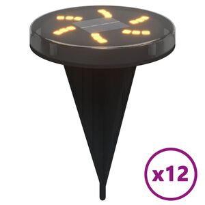 vidaXL Maavalo aurinkopaneeli / maapiikki 12 kpl l&auml;mmin valkoinen