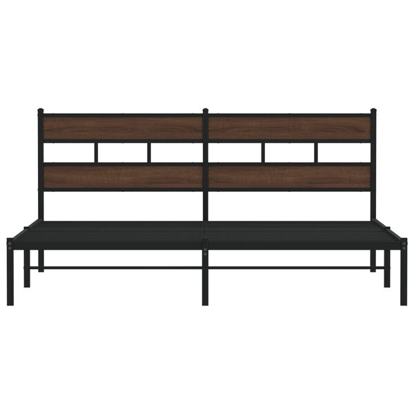 vidaXL S&auml;ngynrunko ilman patjaa p&auml;&auml;dyll&auml; ruskea tammi 200x200 cm