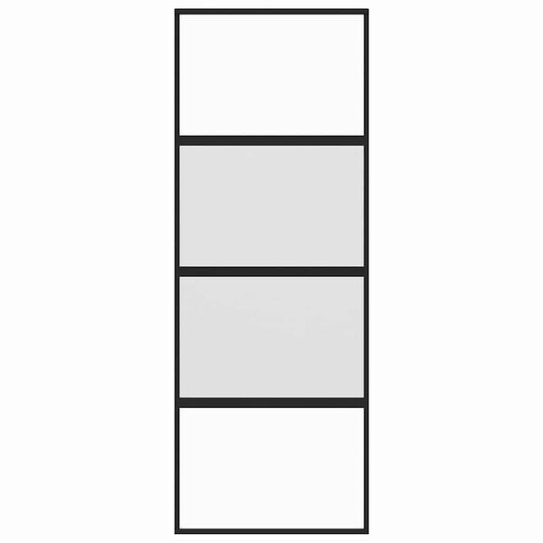 vidaXL Liukuovi musta 76x205 cm karkaistu lasi ja alumiini
