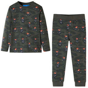Lasten pitk&auml;hihainen pyjama khaki 92