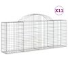 vidaXL Kaarevat kivikorit 11 kpl 200x30x80/100 cm galvanoitu rauta
