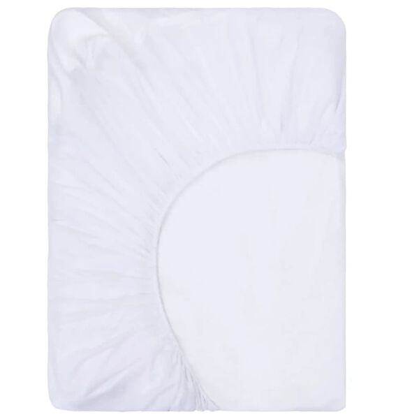 vidaXL Muotoonommeltu vedenkest&auml;v&auml; lakana 2kpl puuvilla 100x200cm valk