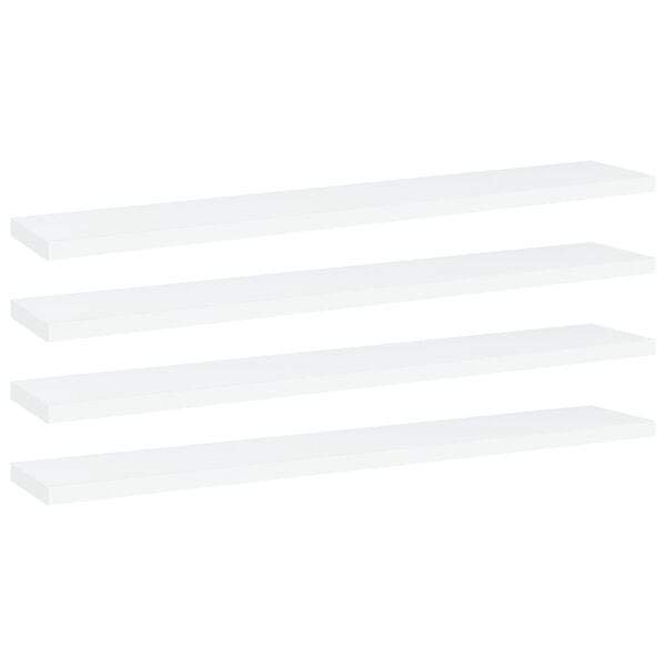 vidaXL Kirjahyllytasot 4 kpl valkoinen 60x10x1,5 cm tekninen puu