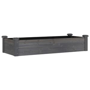 vidaXL Kukkalaatikko vuorauksella harmaa 120x45x25 cm t&auml;ysi kuusi