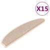 vidaXL Porrasmatot 15 kpl 65x21x4 cm valkoinen ja ruskea puolipy&ouml;re&auml; suuri