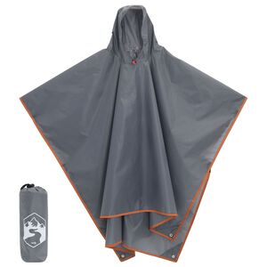 vidaXL Sadeviitta hupulla 2-in-1 muotoilu harmaa ja oranssi 223x145 cm
