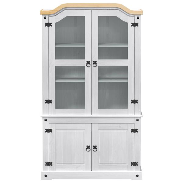 vidaXL N&auml;ytt&ouml;kaappi Valkoinen 103.5 x 42 x 180 cm Massiivinen m&auml;nty