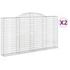 vidaXL Kaarevat kivikorit 2 kpl 300x30x160/180 cm galvanoitu rauta
