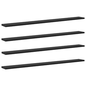 vidaXL Hyllylevy 3 tasoa 4 kpl 100 x 10 x 1,5 cm Tekninen puu Musta