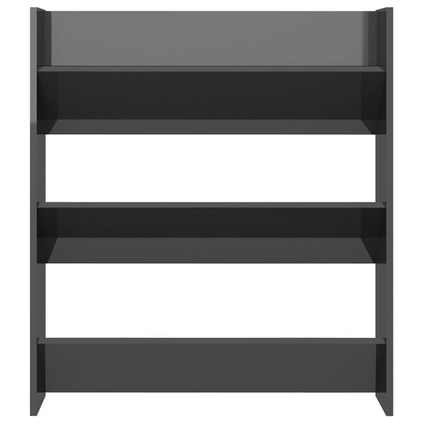 vidaXL Sein&auml;kenk&auml;kaappi korkeakiilto harmaa 80x18x90 cm tekninen puu