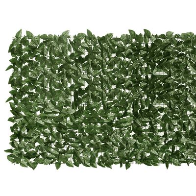 vidaXL Parvekkeen suoja tummanvihreillä lehdillä 200x100 cm
