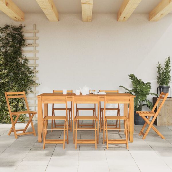 vidaXL Taitettavat bistrotuolit 8 kpl t&auml;ysi akasiapuu