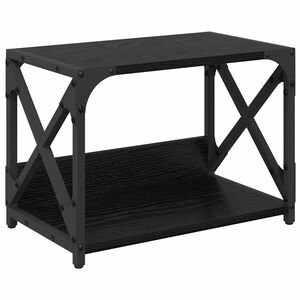 vidaXL Tulostinpidike Musta tammi. 44 x 26 x 31.5 cm Tekninen puu