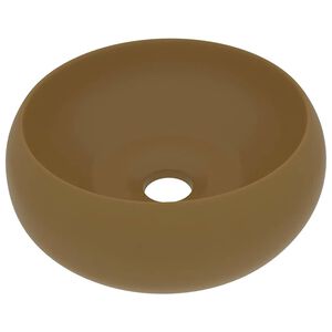 vidaXL Ylellinen pesuallas py&ouml;re&auml; matta kerma 40x15 cm keraami