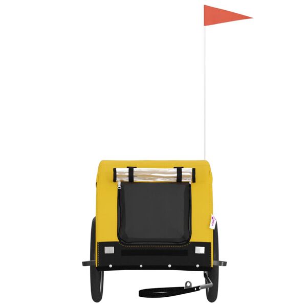 vidaXL Lemmikinkuljetusk&auml;rry polkupy&ouml;r&auml;&auml;n kelt./musta kangas ja rauta