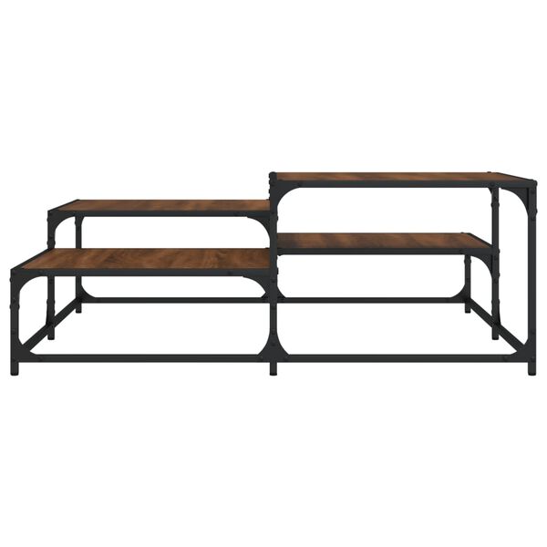 vidaXL Sohvap&ouml;yt&auml; ruskea tammi 107x107x40 cm tekninen puu