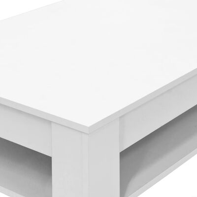 vidaXL Sohvapöytä Lastulevy 110x65x48 cm Valkoinen