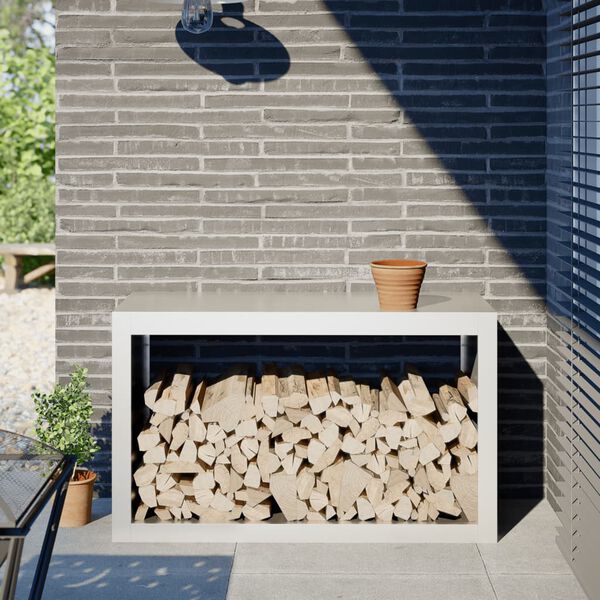 vidaXL Polttopuuteline valkoinen 100x40x60 cm ter&auml;s