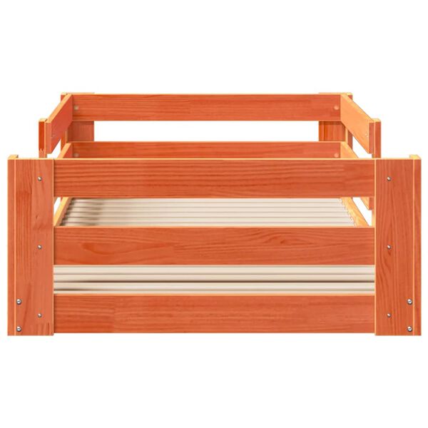 vidaXL S&auml;ngynrunko ilman patjaa vahanruskea 80x160 cm t&auml;ysi m&auml;nty