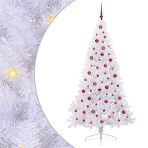 vidaXL Tekojoulukuusi 300 LED-valoilla Valkoinen 210 cm PVC ja ter&auml;s