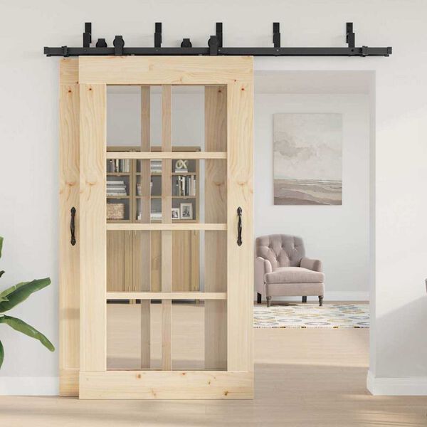 vidaXL Liukuoven asennussarja ter&auml;s 213,5 cm musta