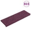 vidaXL Porrasmatot 15 kpl 65x21x4 cm tummanvioletti suorakaiteen muotoinen reuna