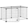 vidaXL 8-paneelinen lemmikkih&auml;kki ovella musta 70x35x35 cm ter&auml;s