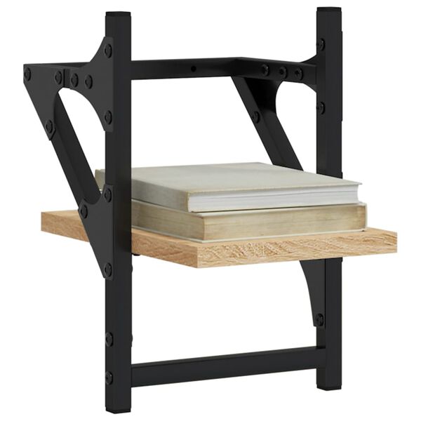 vidaXL Seinähyllyt tangoilla 2 kpl Sonoma-tammi 20x25x30 cm