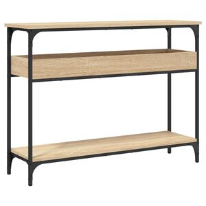 vidaXL Konsolip&ouml;yt&auml; hyllyll&auml; Sonoma-tammi 100x29x75cm keinopuu