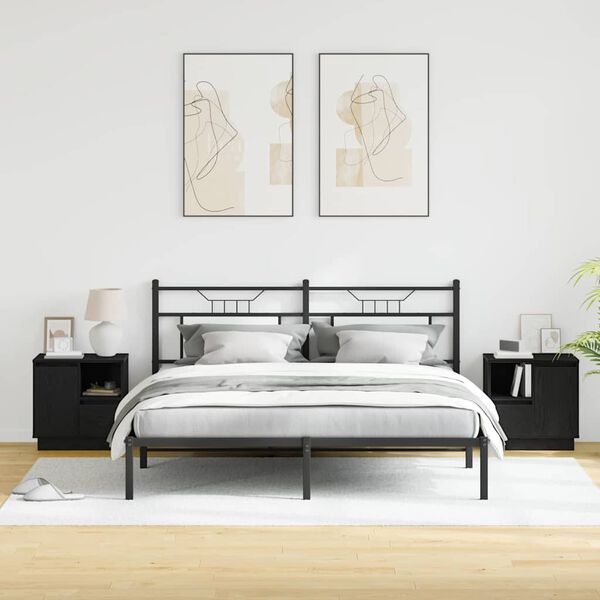 vidaXL Y&ouml;p&ouml;yt&auml;kaappi 2 pcs Musta tammi. 50 x 34,5 x 50 cm.