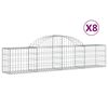 vidaXL Kaarevat kivikorit 8 kpl 200x30x40/60 cm galvanoitu rauta