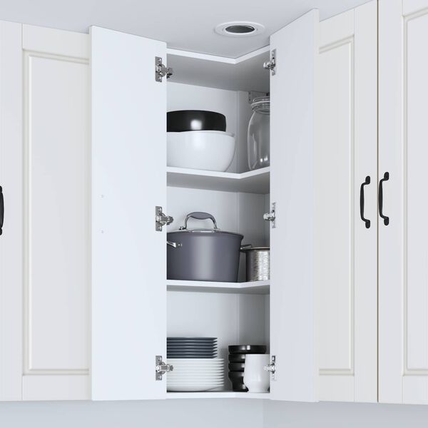 vidaXL Keitti&ouml;kaappi hyllyll&auml; Valkoinen 57 x 57 x 100 cm Tekninen puu