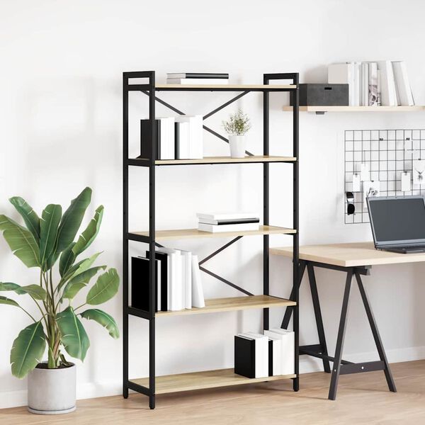 vidaXL Kirjahylly Sonoman tammi 80 x 30 x 155 cm Tekninen puu