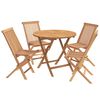 vidaXL 5-osainen kokoontaitettava puutarhan bistrosetti Luonnollinen