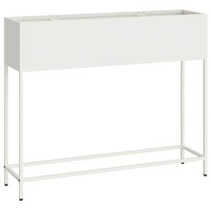 vidaXL Kohotettu puutarhakasvi Valkoinen 100 x 26 x 82 cm Ter&auml;s