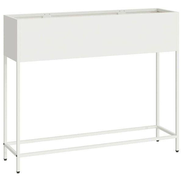 vidaXL Kohotettu puutarhakasvi Valkoinen 100 x 26 x 82 cm Ter&auml;s