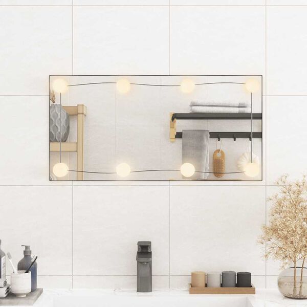 vidaXL Sein&auml;peili LED-valoilla 30x60 cm lasi suorakulmio