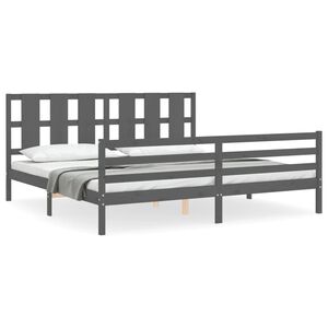 vidaXL S&auml;ngynrunko p&auml;&auml;dyll&auml; harmaa 200x200 cm t&auml;ysi puu