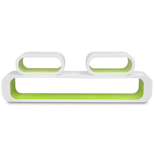 vidaXL Sein&auml;hyllyt 6 kpl kuutio vihre&auml; ja valkoinen