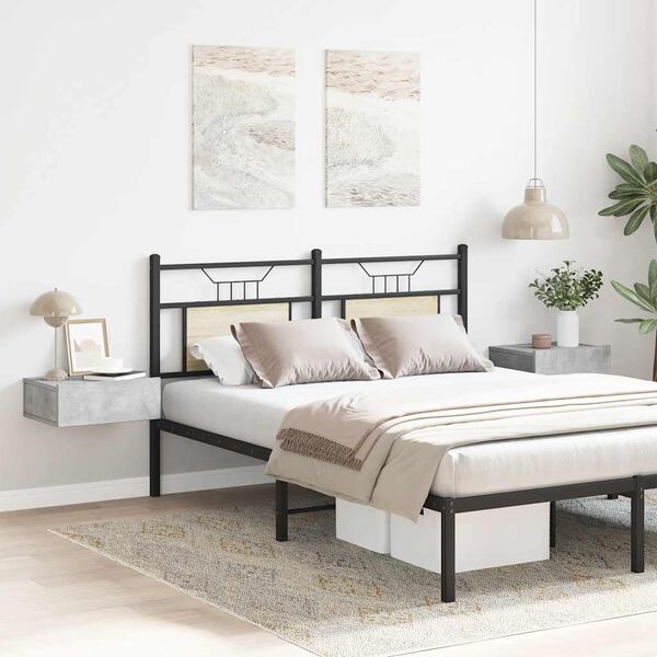 vidaXL Kelluvat yöpöydät 2 kpl betoninharmaa 40x30x15 cm tekninen puu