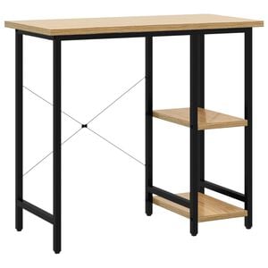 vidaXL Tietokonep&ouml;yt&auml; musta ja vaalea tammi 80x40x72 cm MDF/metalli