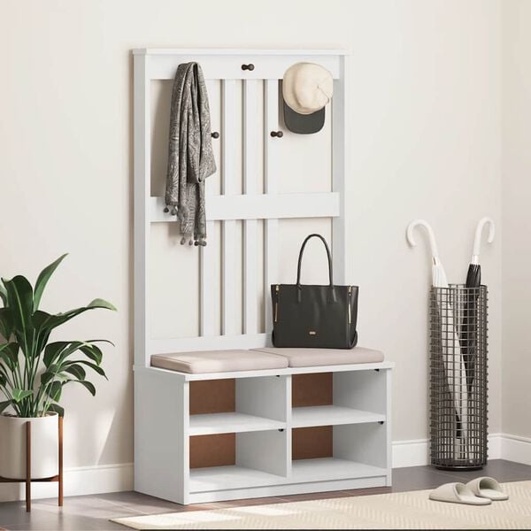 vidaXL Hallin puu SANDNES valkoinen 87x40x159,5 cm t&auml;ysi m&auml;nty