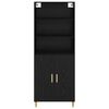 vidaXL Korkea kaappi Musta tammi. 69,5 x 32,5 x 180 cm Tekninen puu