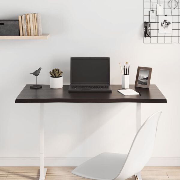 vidaXL P&ouml;yt&auml;levy t.ruskea 100x60x2 cm k&auml;sitelty t&auml;ystammi el&auml;v&auml; reuna