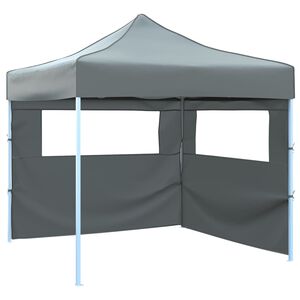vidaXL Kokoontaittuva pop-up juhlateltta 2 sein&auml;ll&auml; 3x3m antrasiitti