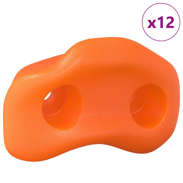 vidaXL Kiipeilyk&auml;si 12 pcs Oranssi 100 x 67 x 43 mm PP